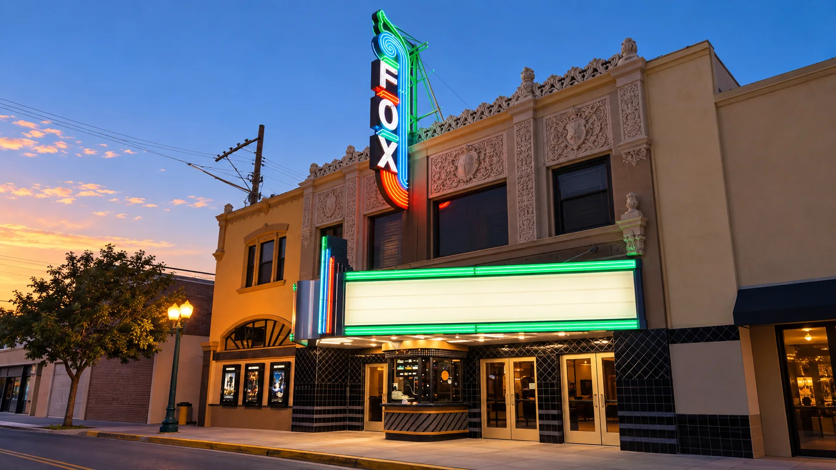 Fox Theatre exterior in Banning, California