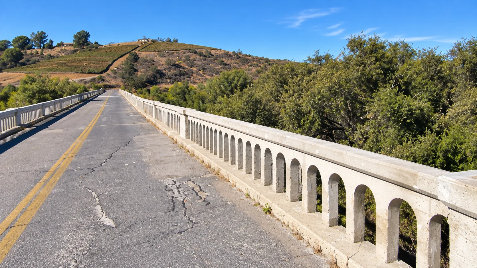 Historic Bonsall bridge in Bonsall, California