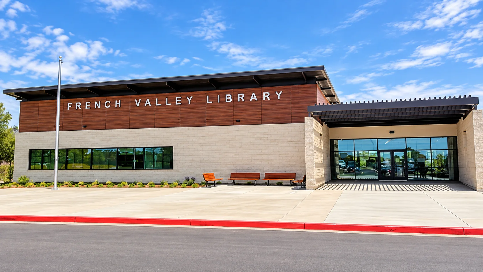 French Valley Library exterior in French Valley, California