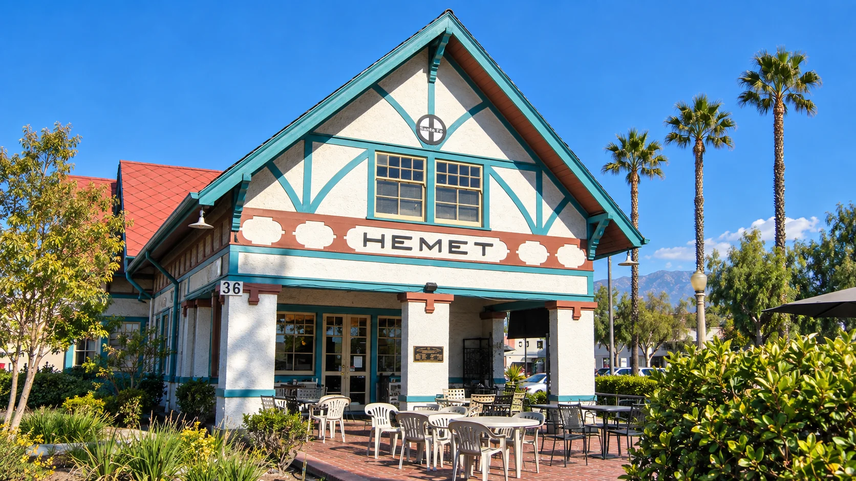 Historic railway depot in Hemet, California