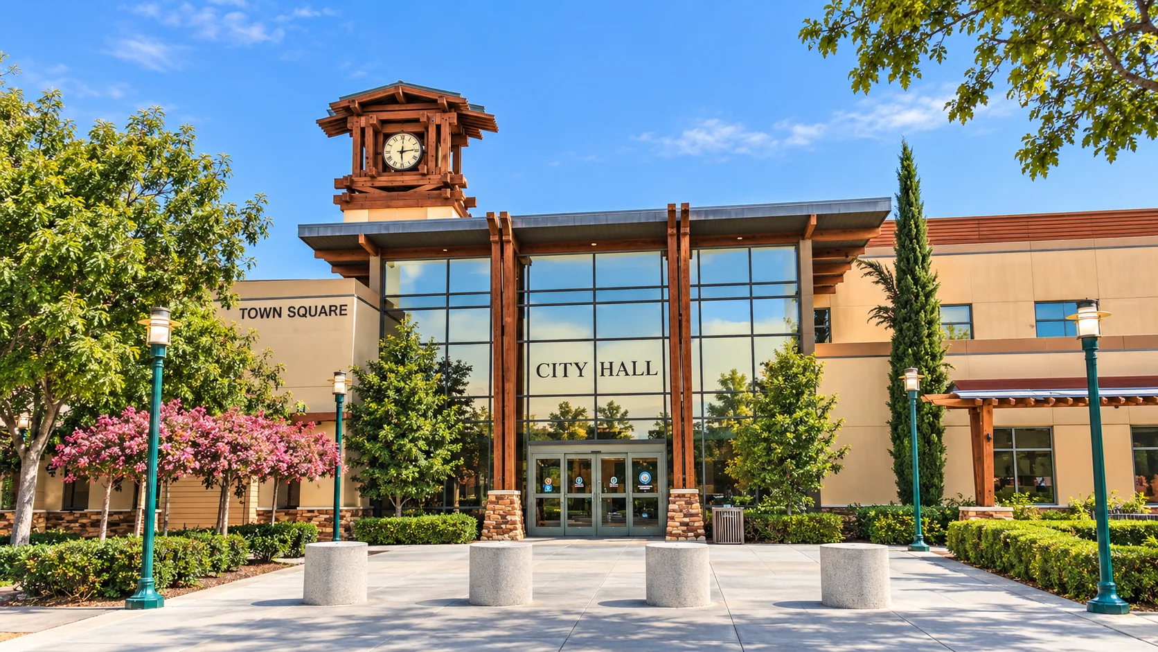 Murrieta City Hall and its tower in Murrieta, California