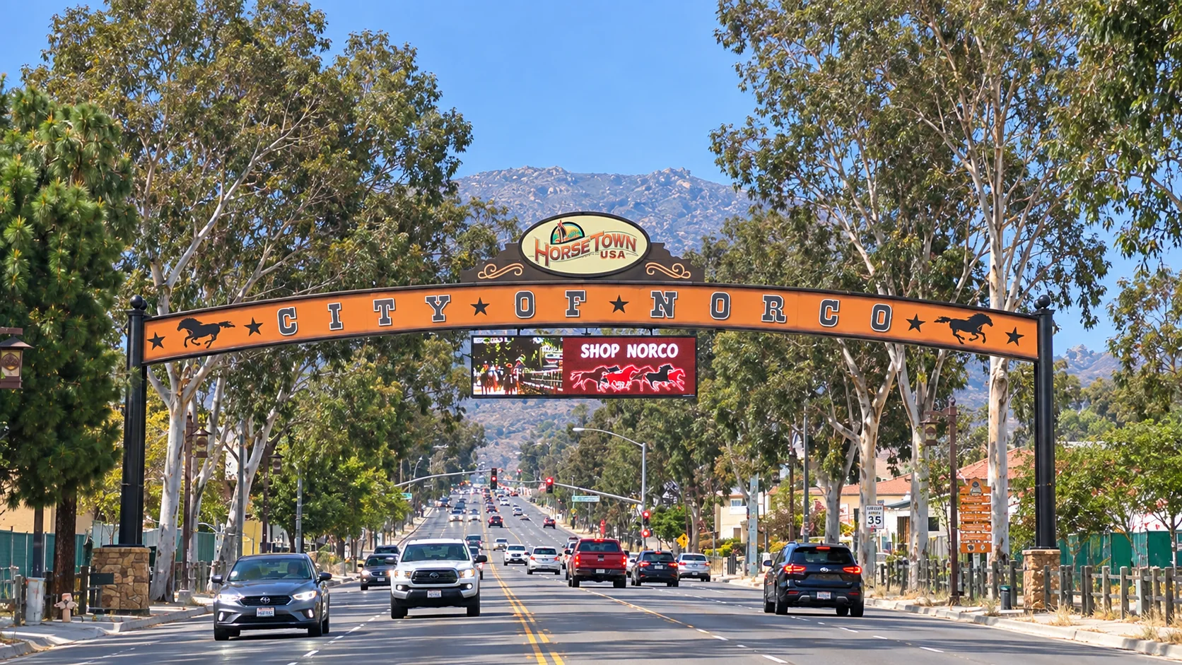 Horsetown USA gateway in Norco, California