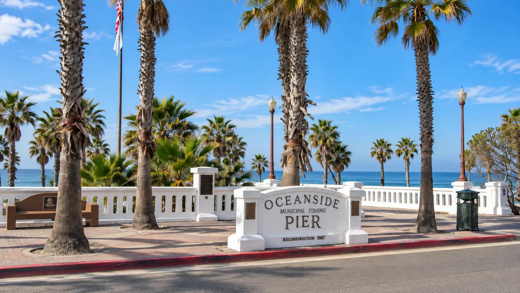 Oceanside Pier entrance in Oceanside, California